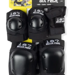 187 KILLER PADS - Six Pack Adult Black - S/M