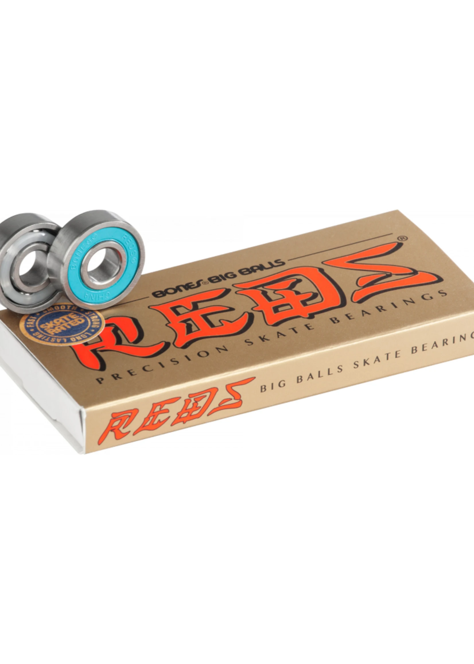 BONES BIG BALL REDS SKATEBOARD BEARINGS 8 PACK 1 BONES BIG BALL REDS SKATEBOARD BEARINGS 8 PACK