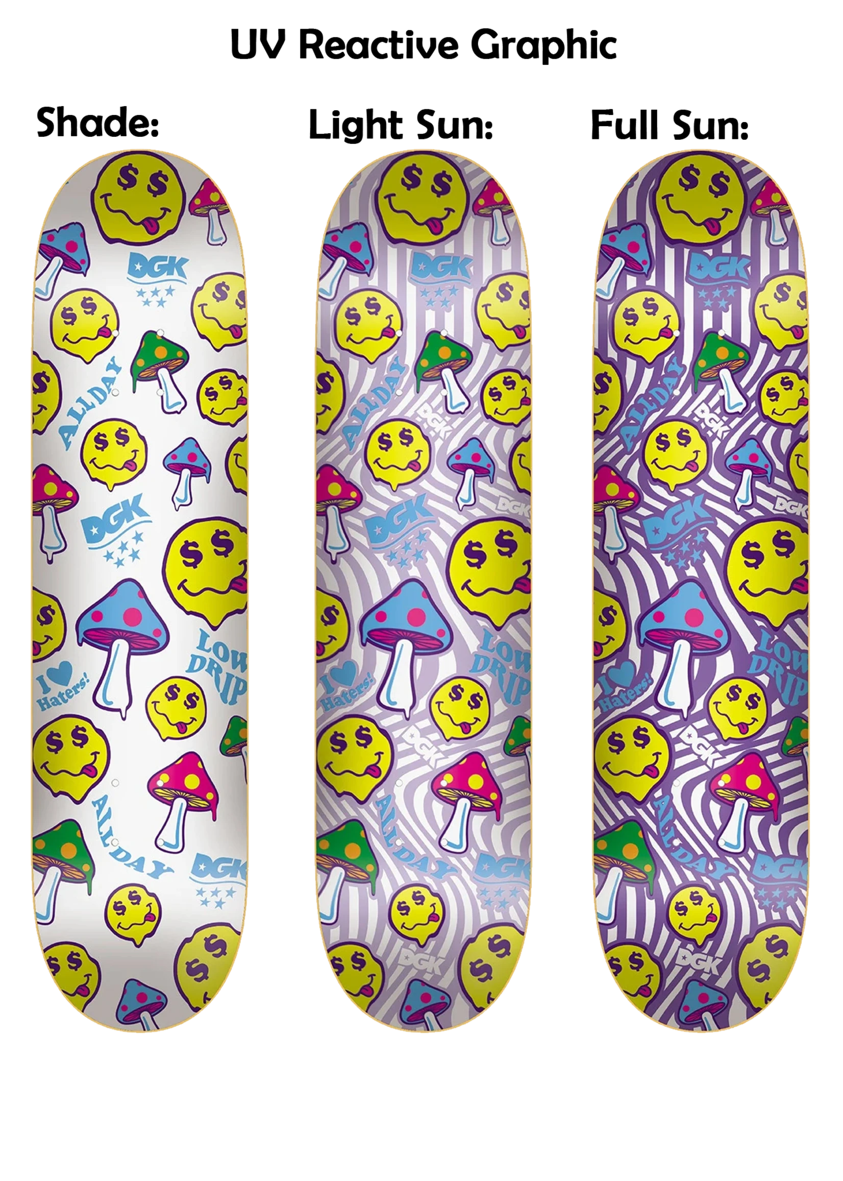 DGK - Happy Drip UV Changing Team Deck - 8.25" 2 DGK - Happy Drip UV Changing Team Deck - 8.25" - Image 2