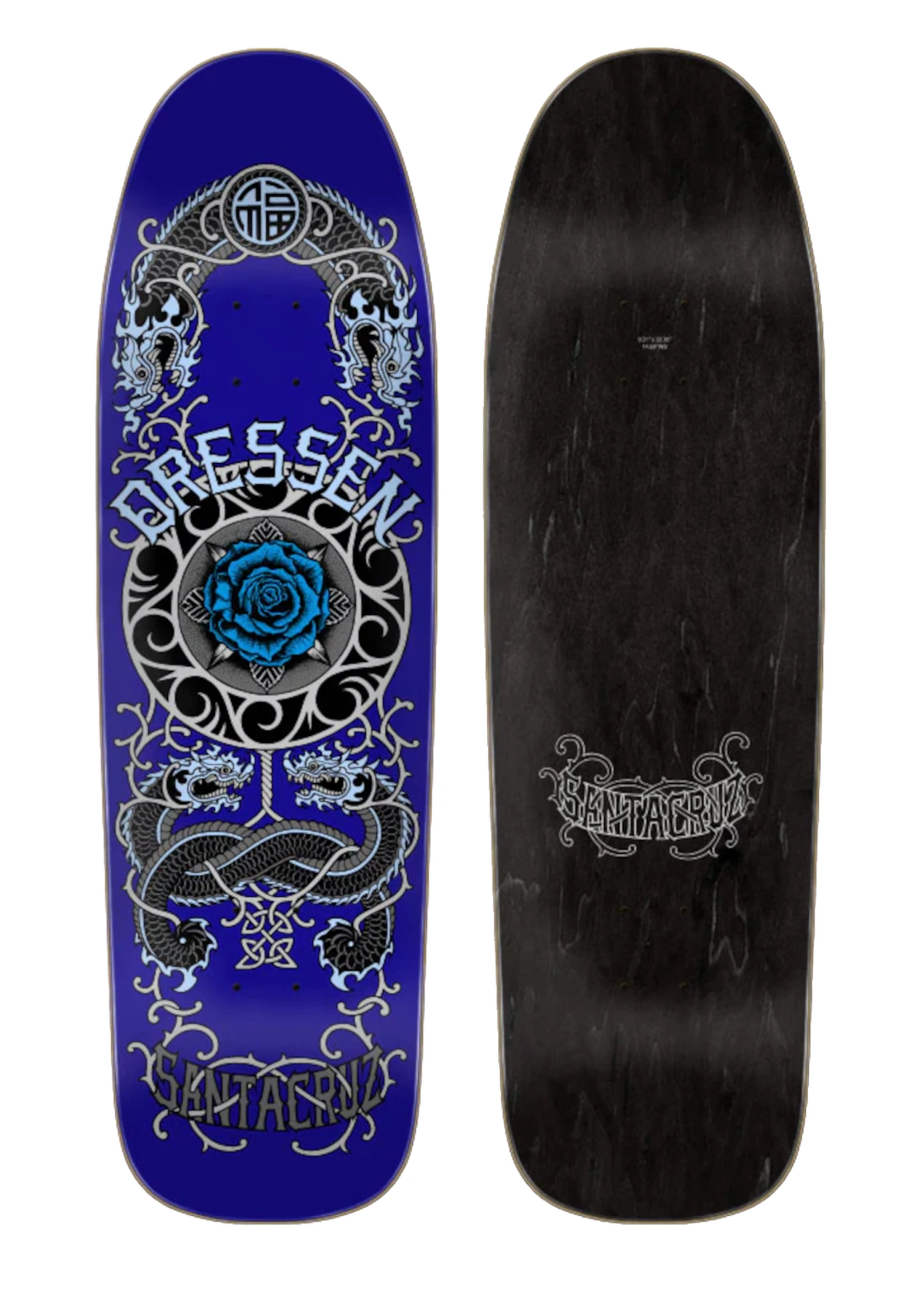 SANTA CRUZ - Dressen Rose Crew One - Blue Shaped 9.31" 1 SANTA CRUZ - Dressen Rose Crew One - Blue Shaped 9.31"