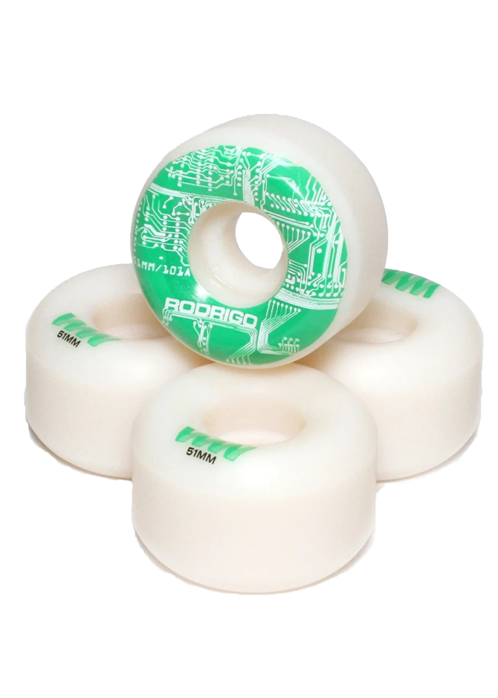 Wayward Wheels - Rodrigo TX Green, USA Made 101A - 51mm 2 Wayward Wheels - Rodrigo TX Green, USA Made 101A - 51mm - Image 2